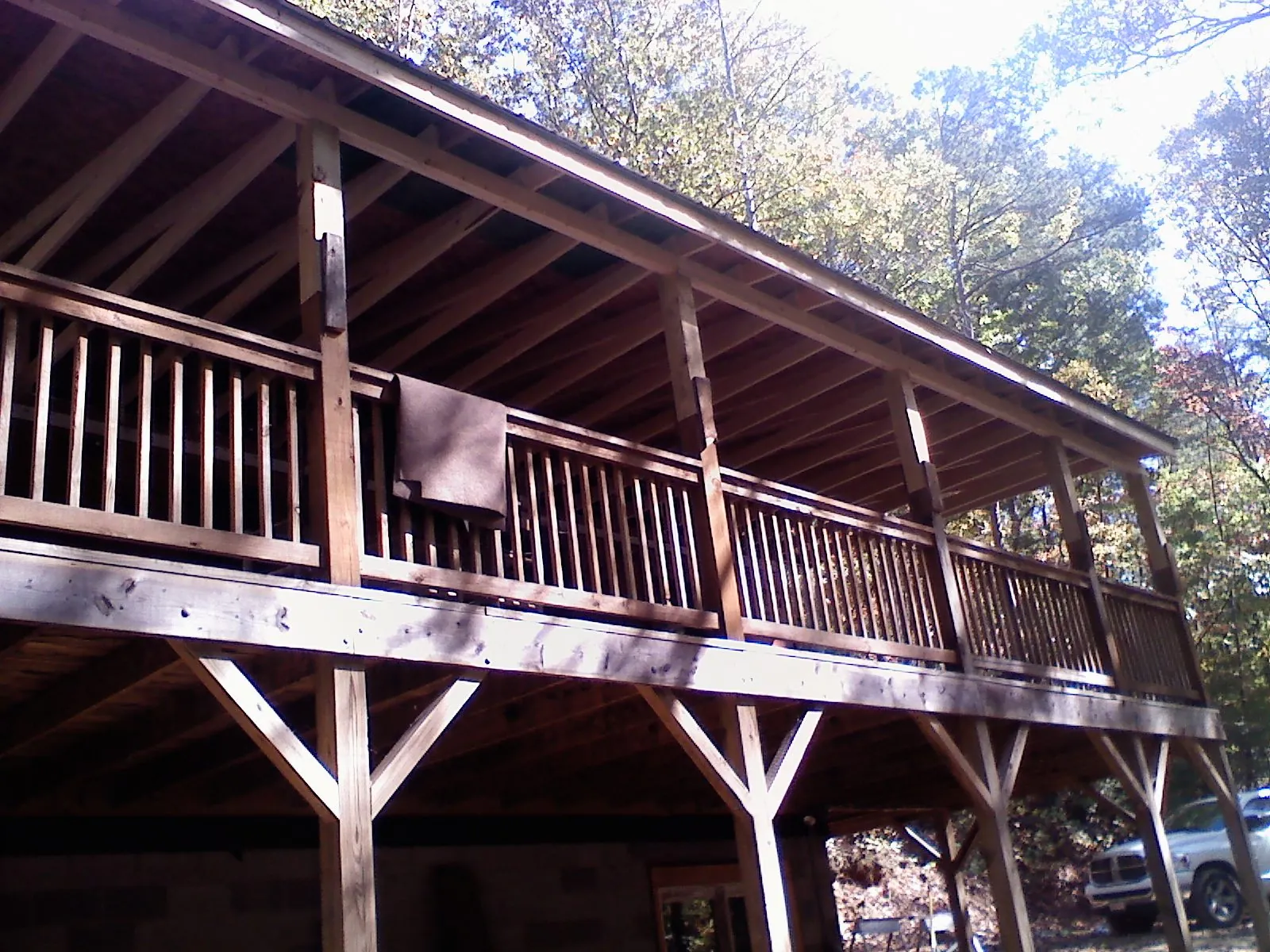 Timber framing under a new elevated porch and deck — Roof Leak Repair in Bay Village by Roofing Brothers